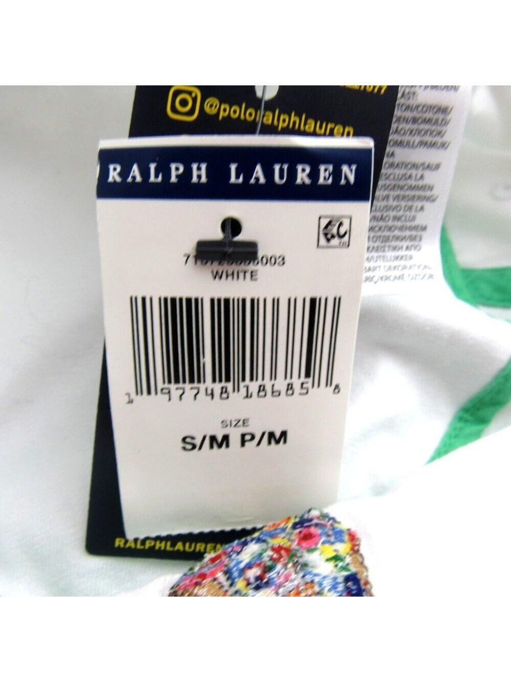 Polo Ralph Lauren Embroidered Bear Bucket Hat Adult Size S/M White NEW - Picture 10 of 11